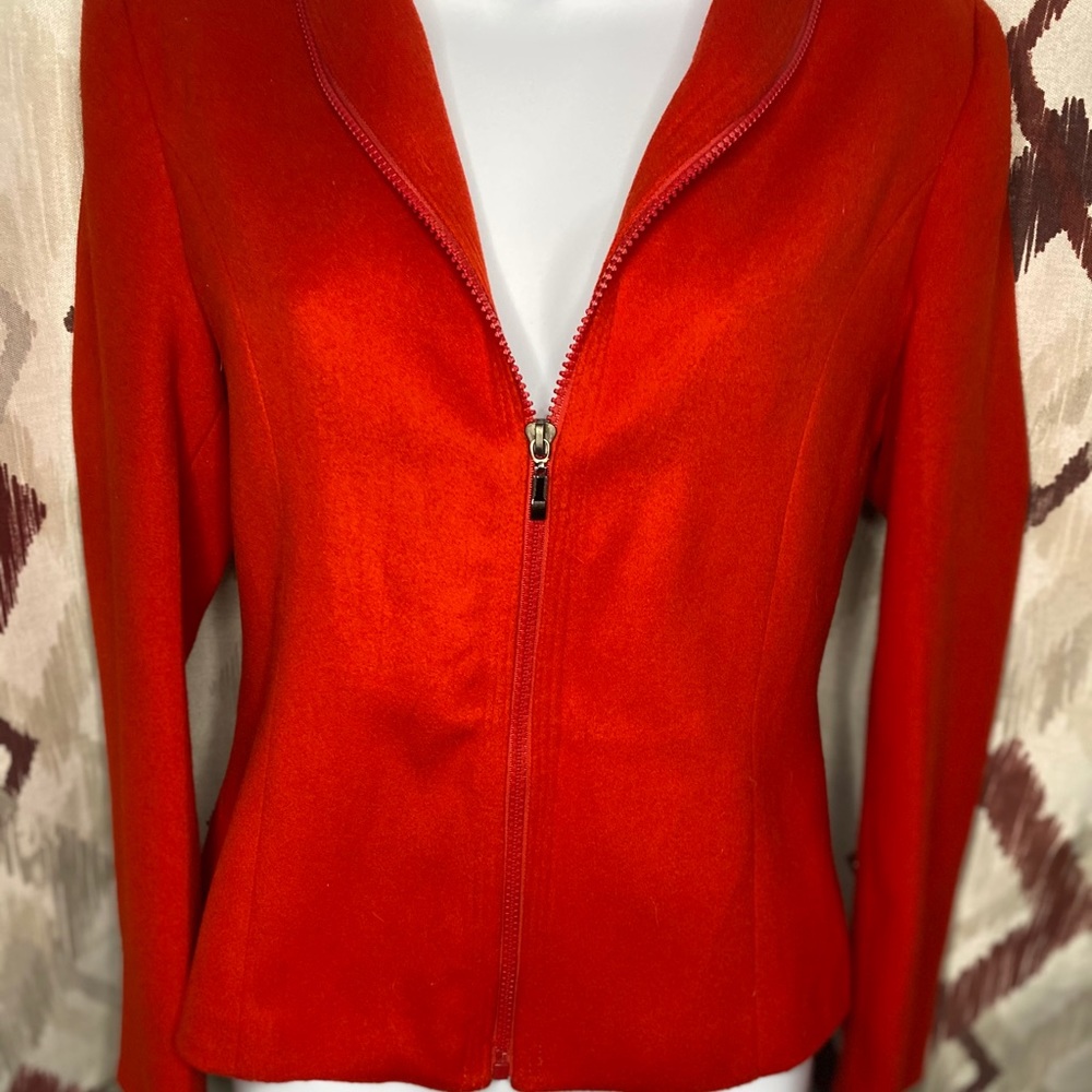 Fendi 1980s Vintage Cashmere Red Blazer Jacket